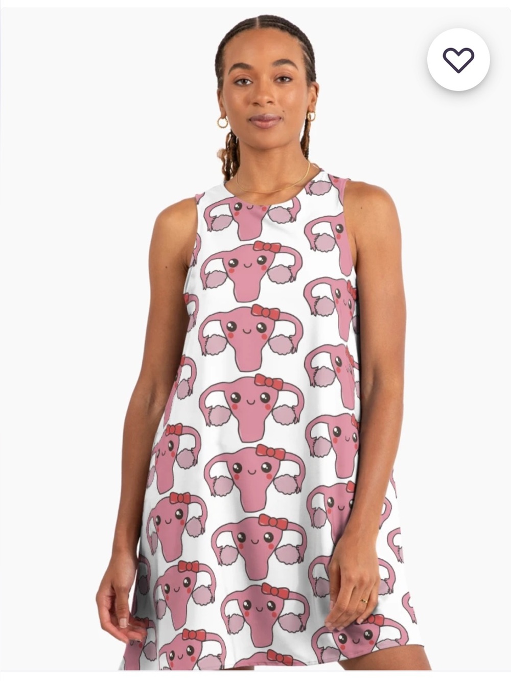 Red Bubble A-Line Sleeveless Tank Shift Dress (Size L) Cuterus/Uterus Print